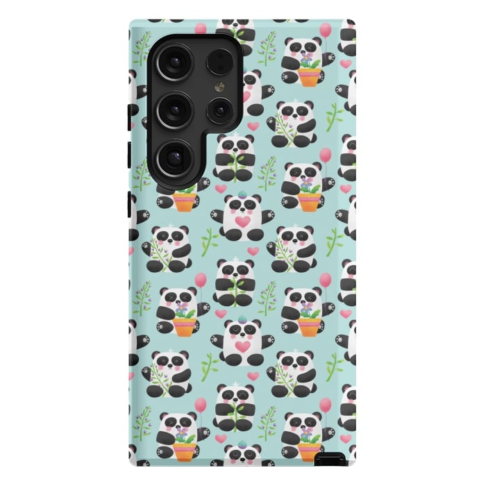 Galaxy S24 Ultra StrongFit Chubby Playful Pandas by Noonday Design