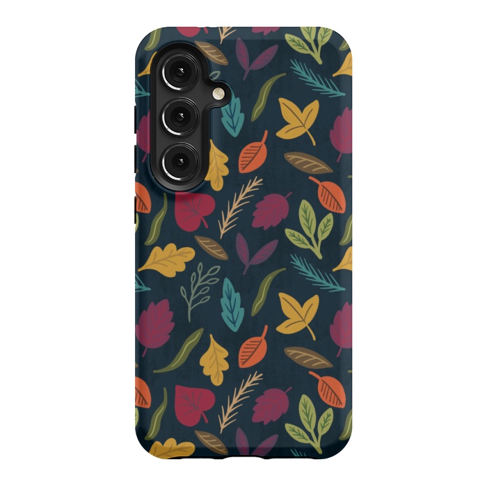 Galaxy S24 StrongFit Bold and Colorful Fall Leaves by Noonday Design