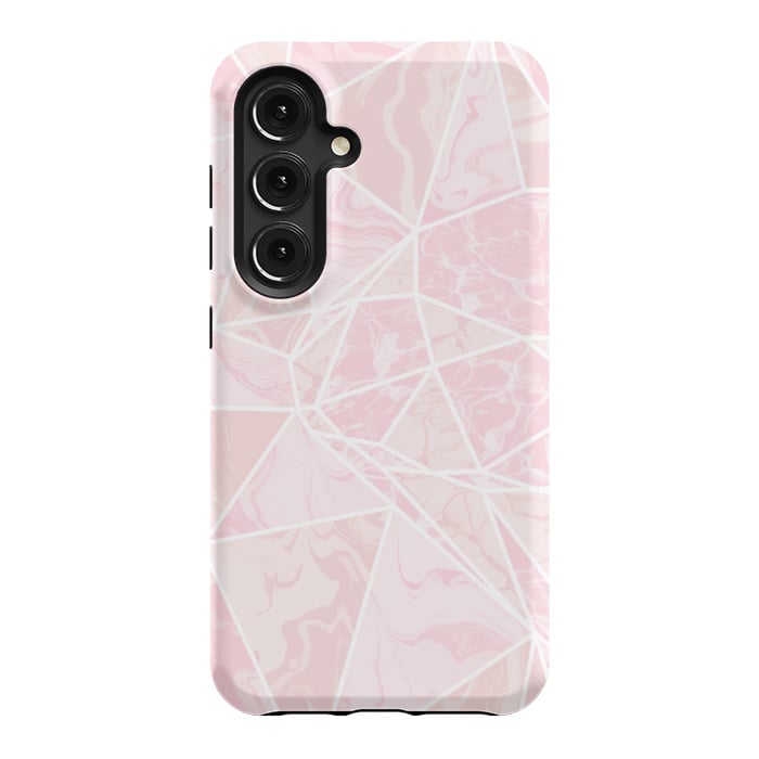 Galaxy S24 StrongFit Pastel candy pink marble by Oana 