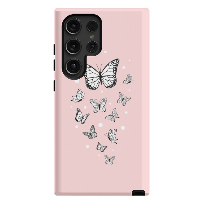 Galaxy S24 Ultra StrongFit Pink Butterflies by Martina