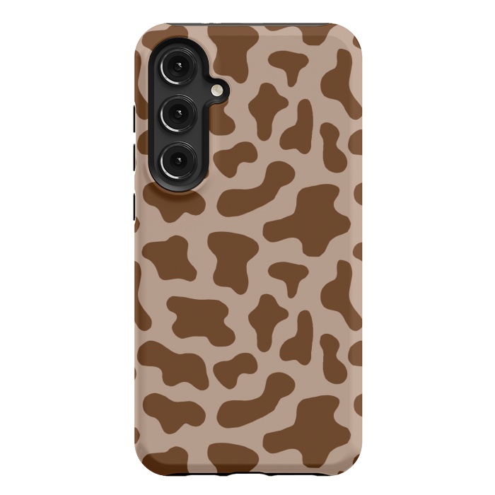 Galaxy S24 Plus StrongFit Chocolate Milk Brown Cow Print by Julie Erin Designs