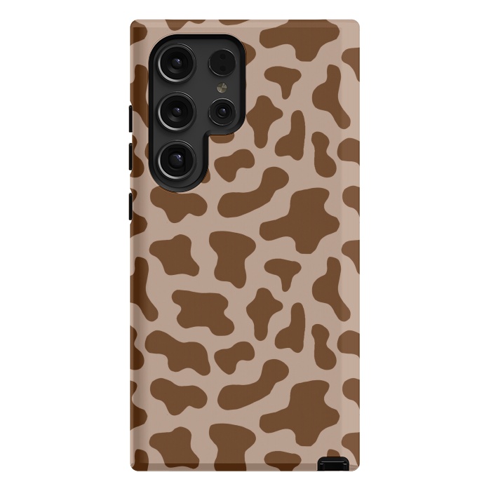 Galaxy S24 Ultra StrongFit Chocolate Milk Brown Cow Print by Julie Erin Designs