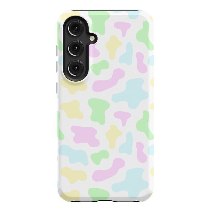 Galaxy S24 Plus StrongFit Pastel Rainbow Cow Print by Julie Erin Designs