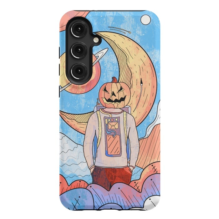 Galaxy S24 Plus StrongFit The pumpkin astronaut  by Steve Wade (Swade)