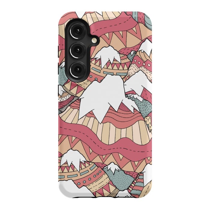 Galaxy S24 StrongFit Winter Aztec mountains  by Steve Wade (Swade)