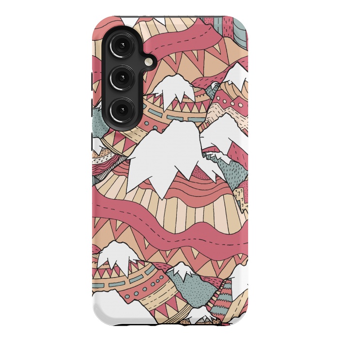 Galaxy S24 Plus StrongFit Winter Aztec mountains  by Steve Wade (Swade)