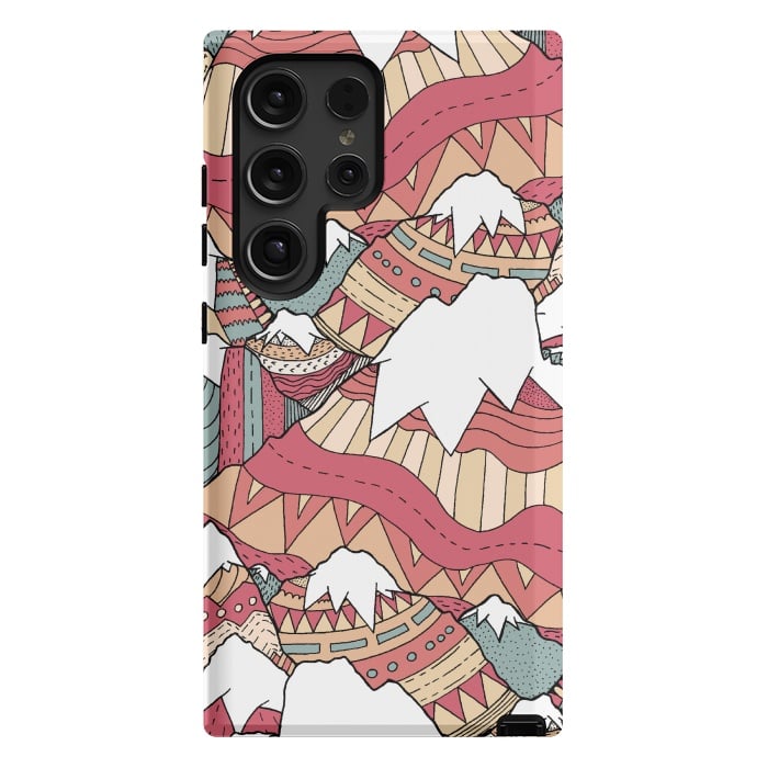 Galaxy S24 Ultra StrongFit Winter Aztec mountains  by Steve Wade (Swade)
