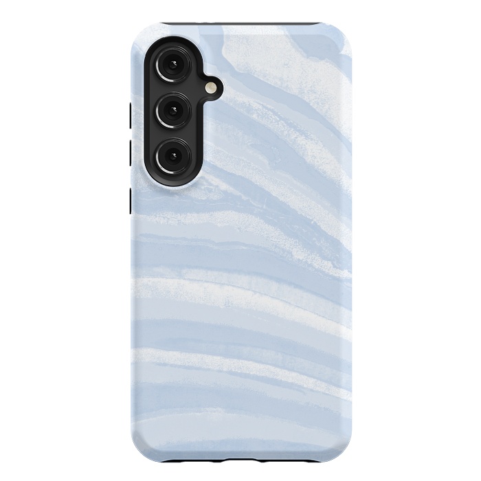 Galaxy S24 Plus StrongFit Baby blue pastel marble stripes by Oana 