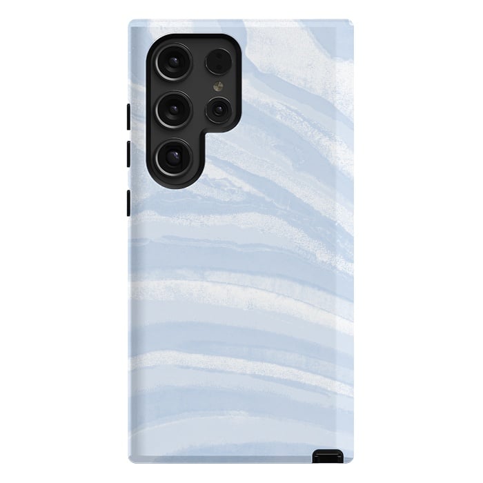 Galaxy S24 Ultra StrongFit Baby blue pastel marble stripes by Oana 