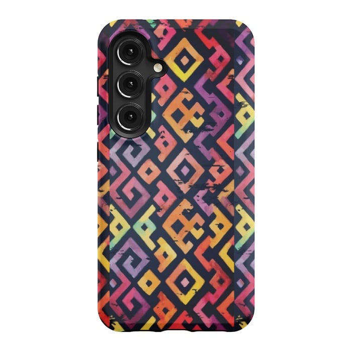 Galaxy S24 StrongFit coloured squared pattern by MALLIKA