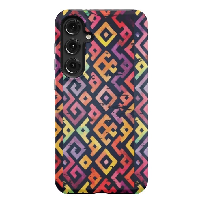 Galaxy S24 Plus StrongFit coloured squared pattern by MALLIKA