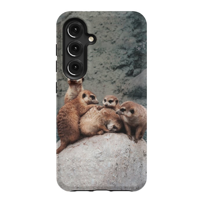 Galaxy S24 StrongFit Meerkat family by Laura Nagel