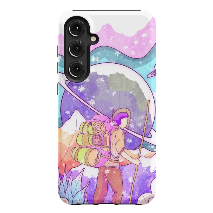 Galaxy S24 Plus StrongFit The winter space pilgrim by Steve Wade (Swade)