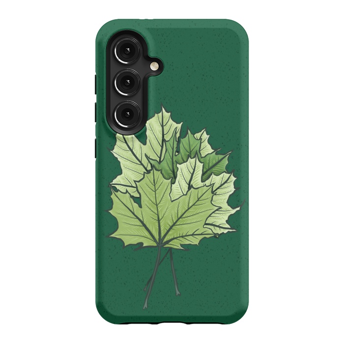 Galaxy S24 StrongFit Green Maple Leaves In Spring by Boriana Giormova