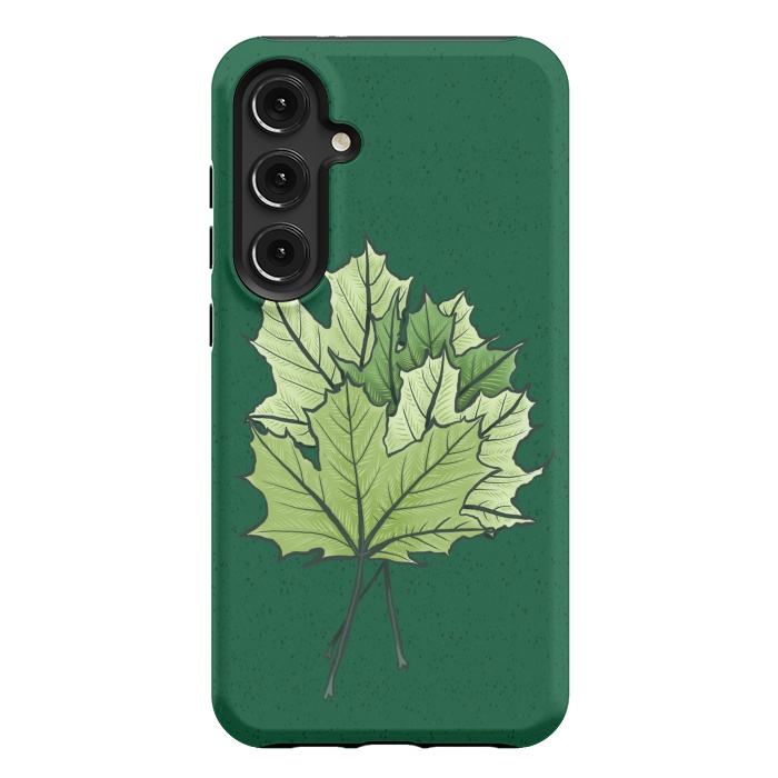 Galaxy S24 Plus StrongFit Green Maple Leaves In Spring by Boriana Giormova