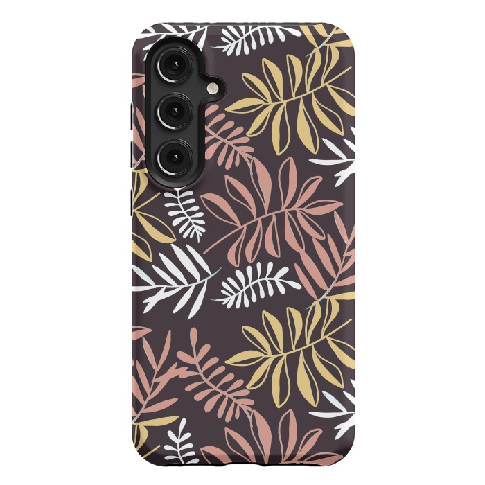Galaxy S24 Plus StrongFit Neutral modern tropical leaves by Oana 