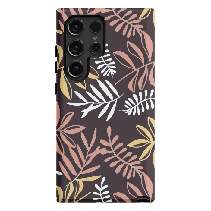 Galaxy S24 Ultra StrongFit Neutral modern tropical leaves by Oana 