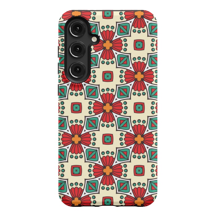 Galaxy S24 Plus StrongFit red floral print by MALLIKA
