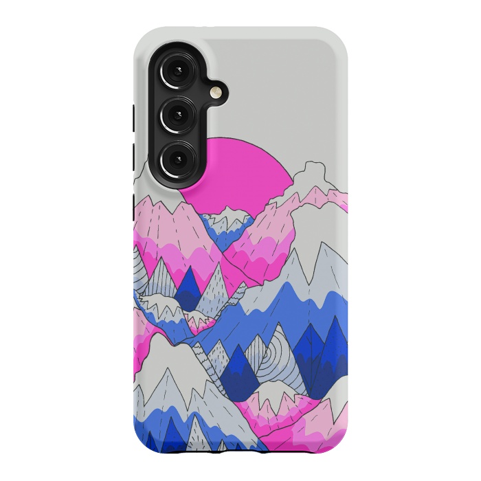 Galaxy S24 StrongFit The hot pink and blue peaks by Steve Wade (Swade)
