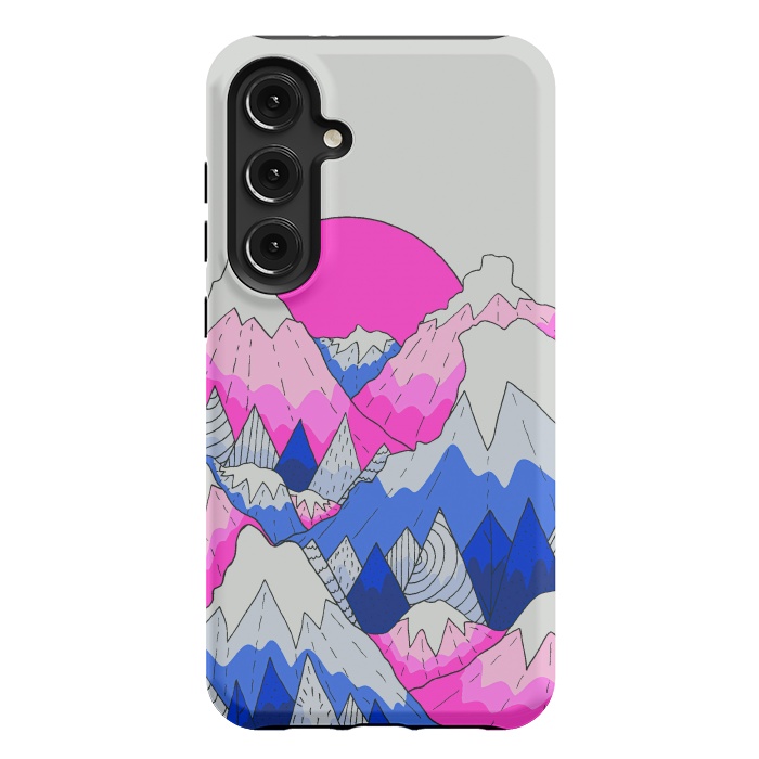 Galaxy S24 Plus StrongFit The hot pink and blue peaks by Steve Wade (Swade)