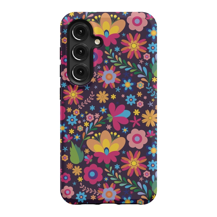 Galaxy S24 StrongFit Pink and Yellow Flower Party by ArtsCase
