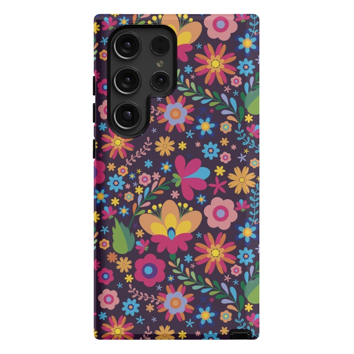 Galaxy S24 Ultra StrongFit Pink and Yellow Flower Party by ArtsCase