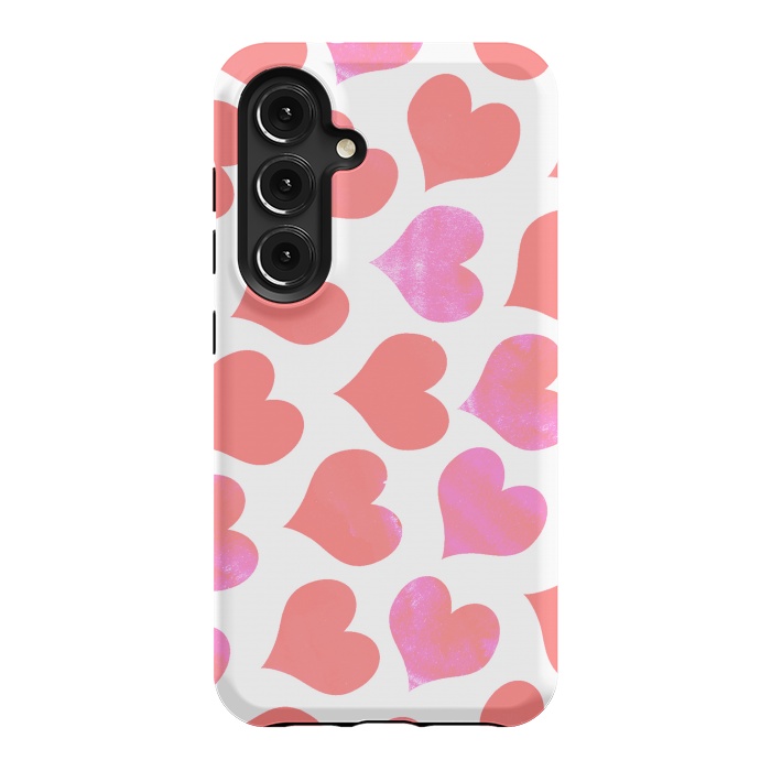 Galaxy S24 StrongFit Bold Red-Pink hearts by Oana 