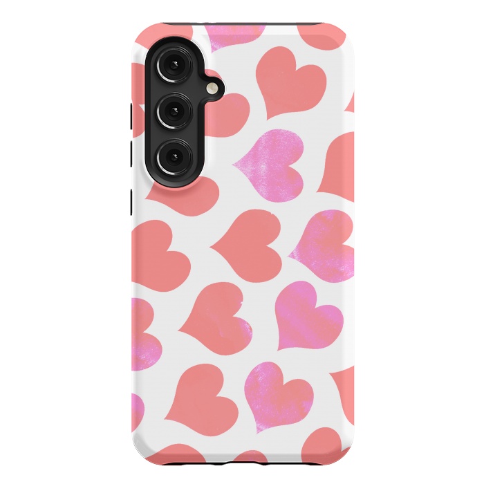 Galaxy S24 Plus StrongFit Bold Red-Pink hearts by Oana 