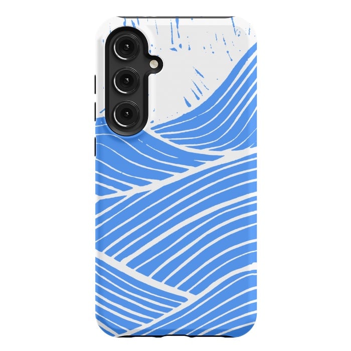 Galaxy S24 Plus StrongFit The blue and white waves by Steve Wade (Swade)