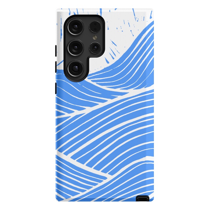 Galaxy S24 Ultra StrongFit The blue and white waves by Steve Wade (Swade)