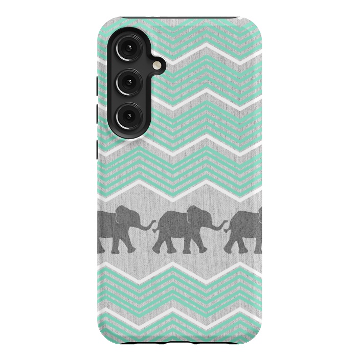 Galaxy S24 Plus StrongFit Three Elephants by Tangerine-Tane