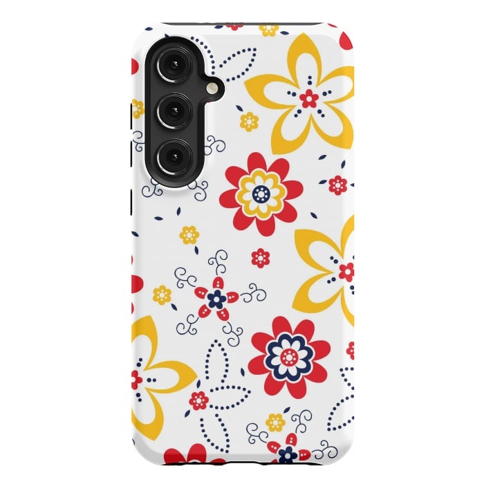 Galaxy S24 Plus StrongFit Daisies pattern with circle elements by ArtsCase