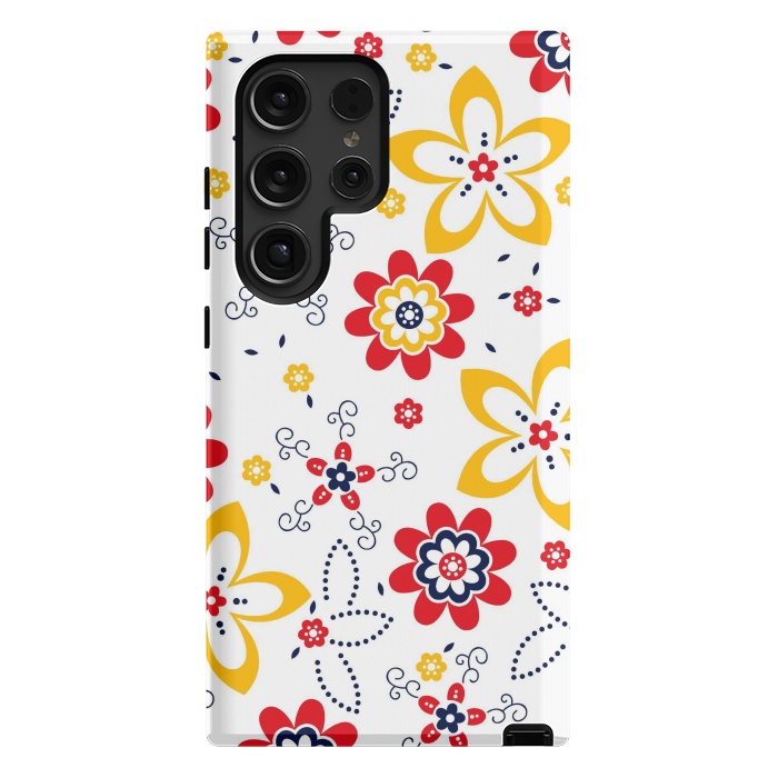Galaxy S24 Ultra StrongFit Daisies pattern with circle elements by ArtsCase
