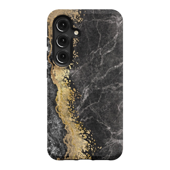 Galaxy S24 StrongFit Abstract background creative marble texture and gold leaf by ArtsCase