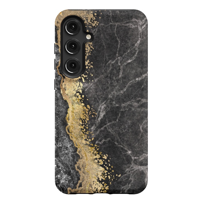 Galaxy S24 Plus StrongFit Abstract background creative marble texture and gold leaf by ArtsCase