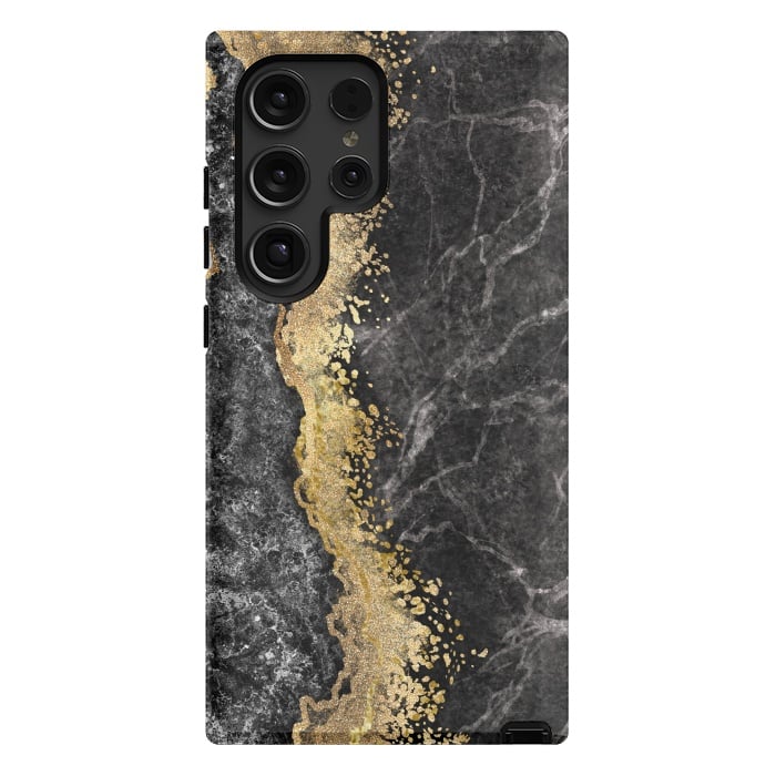 Galaxy S24 Ultra StrongFit Abstract background creative marble texture and gold leaf by ArtsCase