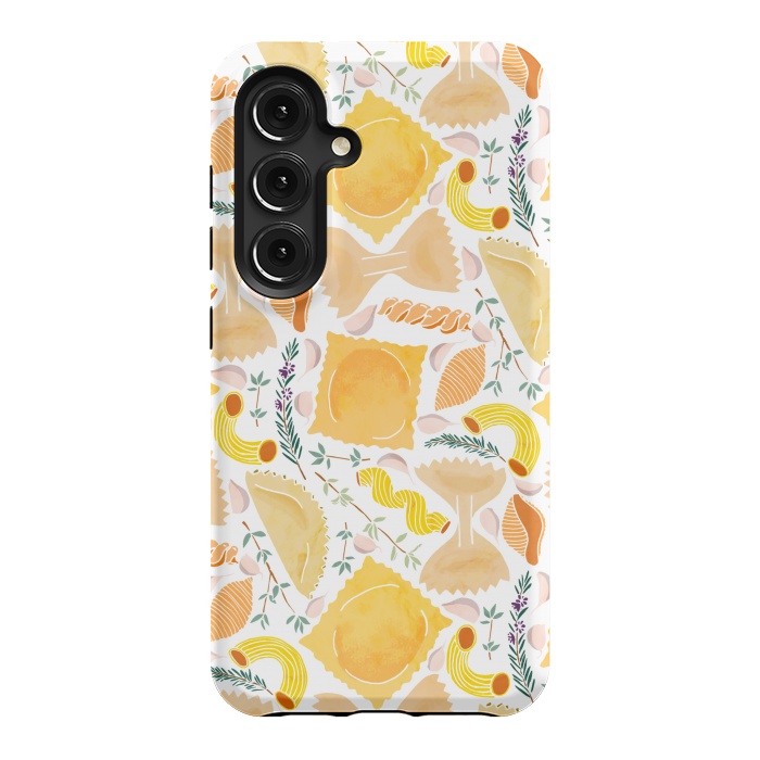 Galaxy S24 StrongFit Pasta Pattern on White by Tangerine-Tane