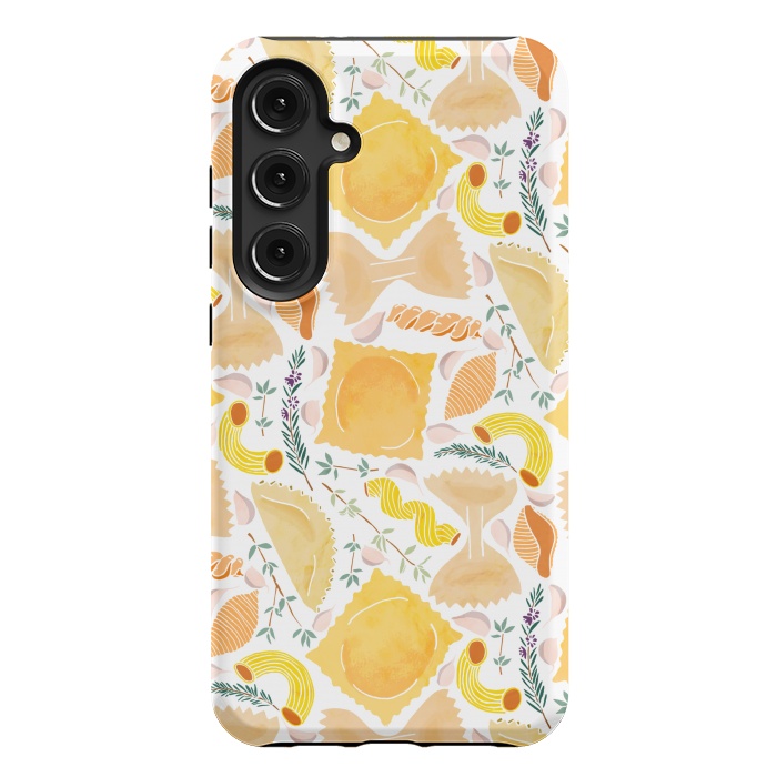 Galaxy S24 Plus StrongFit Pasta Pattern on White by Tangerine-Tane
