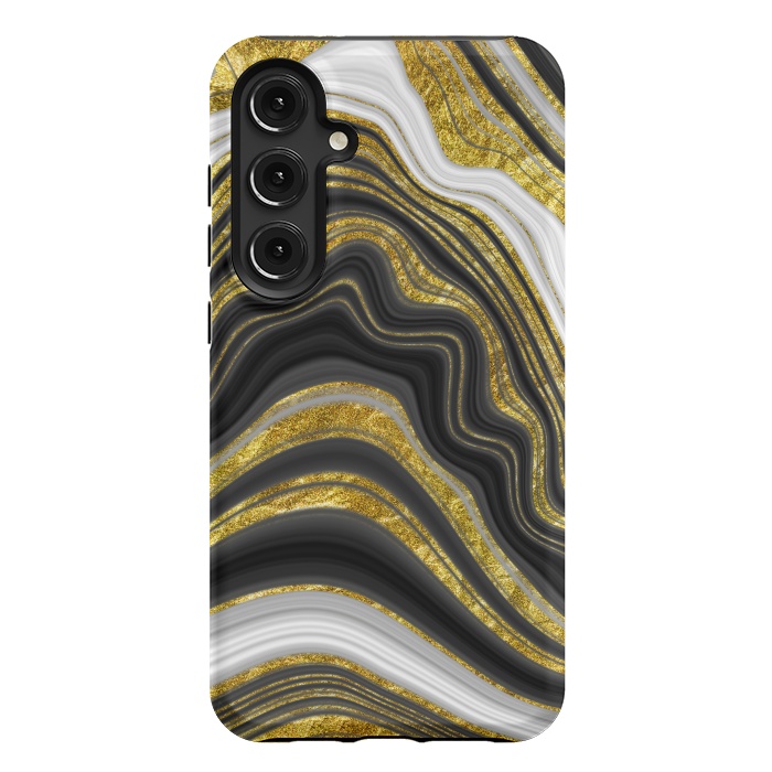 Galaxy S24 Plus StrongFit elegant marble golden waves by haroulita