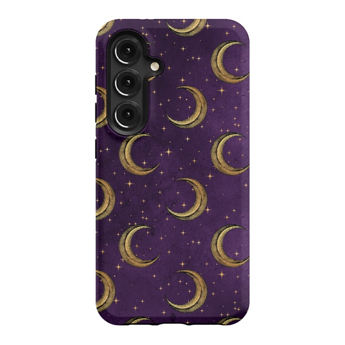 Galaxy S24 StrongFit gold moon in night sky by haroulita