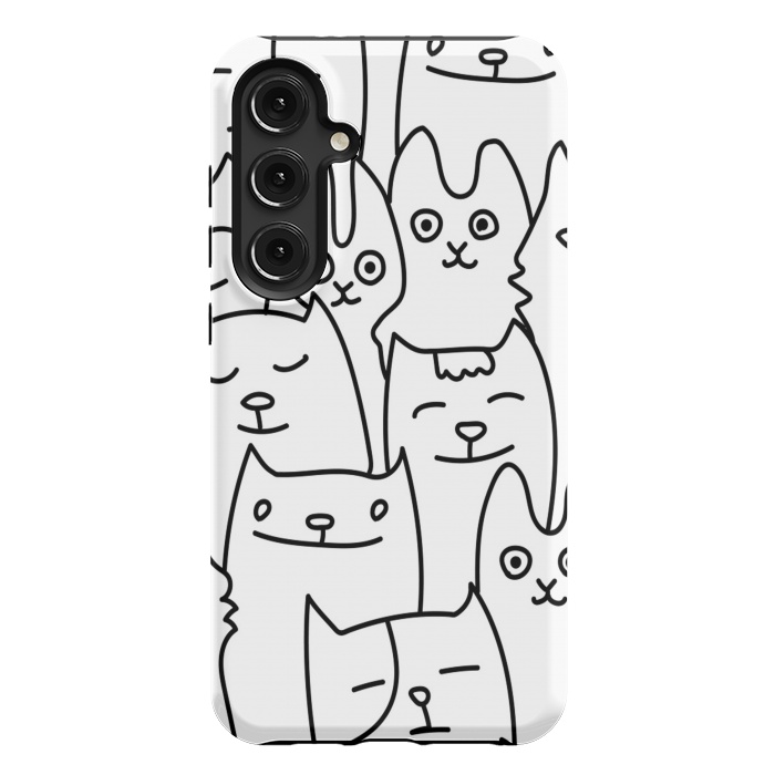 Galaxy S24 Plus StrongFit black white funny cats by haroulita