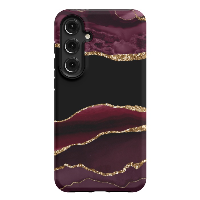 Galaxy S24 Plus StrongFit burgundy agate marble by haroulita