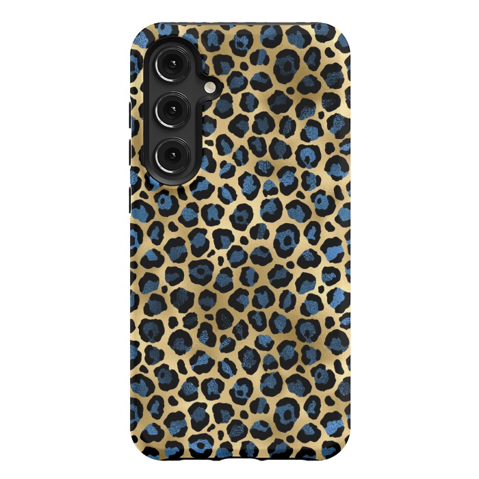 Galaxy S24 Plus StrongFit blue leopard print by haroulita