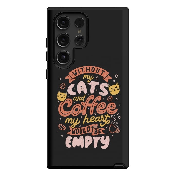 Galaxy S24 Ultra StrongFit Cats and Coffee  by eduely
