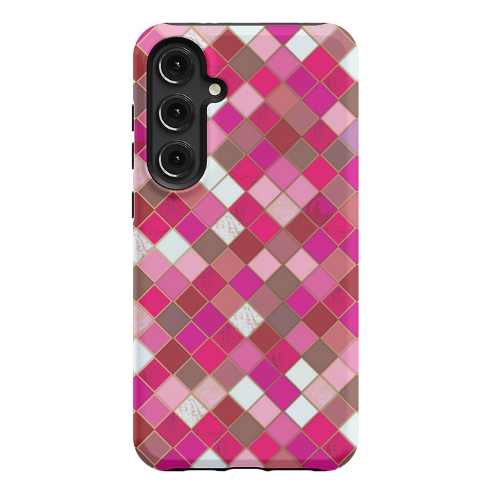 Galaxy S24 Plus StrongFit pink pretty tiles by MALLIKA