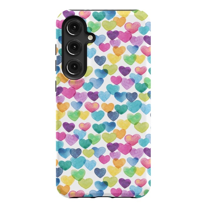 Galaxy S24 Plus StrongFit Scattered Love Hearts by gingerlique