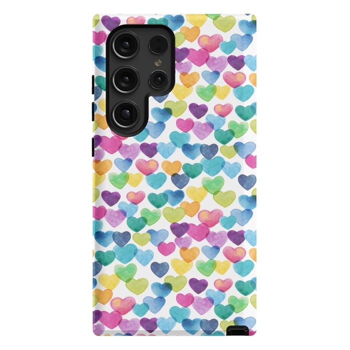 Galaxy S24 Ultra StrongFit Scattered Love Hearts by gingerlique