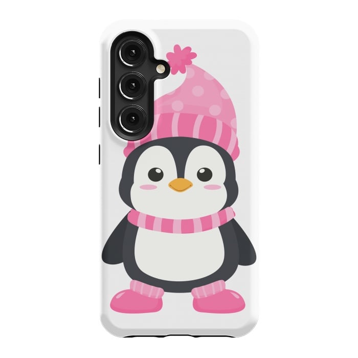 Galaxy S24 StrongFit cute pink penguin  by haroulita