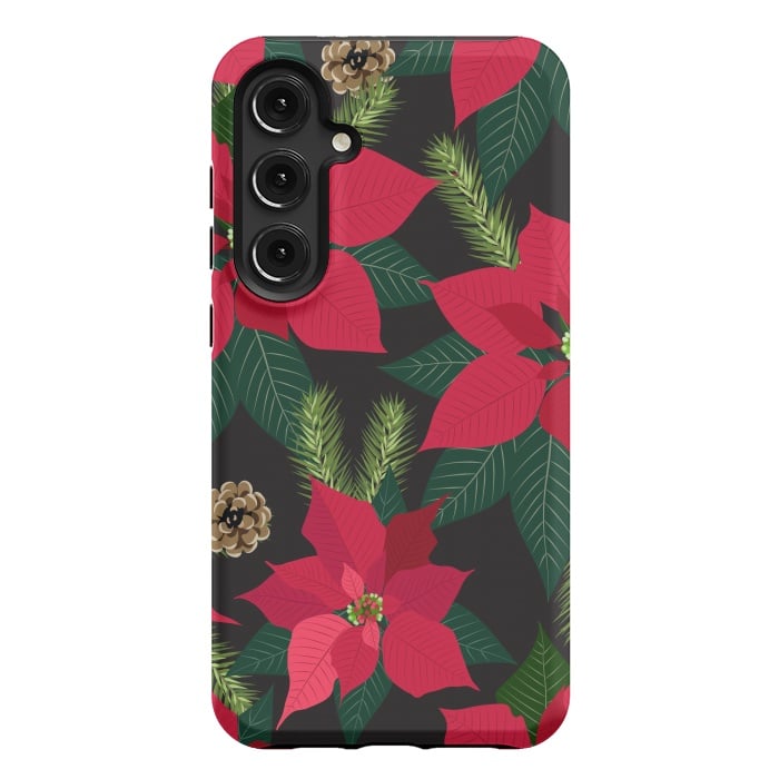 Galaxy S24 Plus StrongFit Christmas poinsetta flowers by haroulita