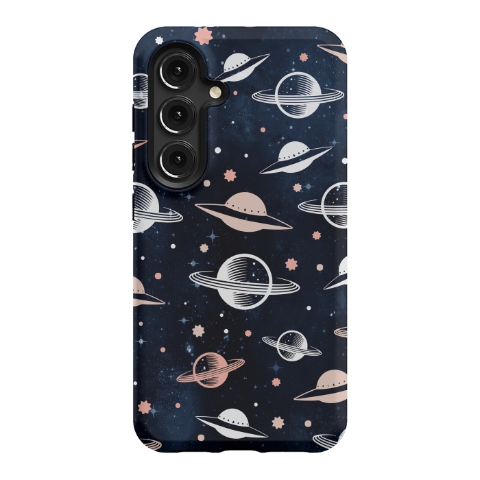 Galaxy S24 StrongFit Planets and stars - space pattern - celestial pattern on navy by Oana 